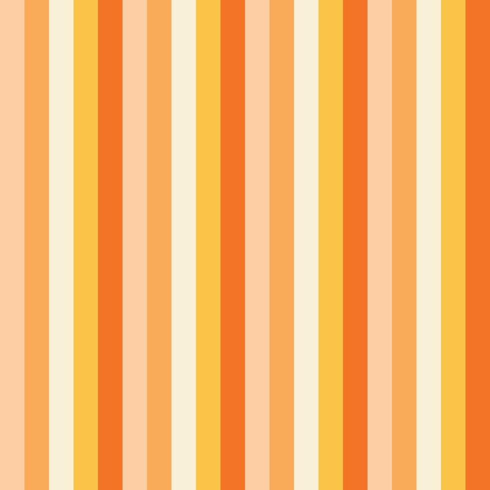 abstraktes nahtloses Muster mit vertikalen Streifen im flachen Stil, Vektorillustration. verschiedene Orange- und Gelbtöne. design für stoff, textil, web vektor