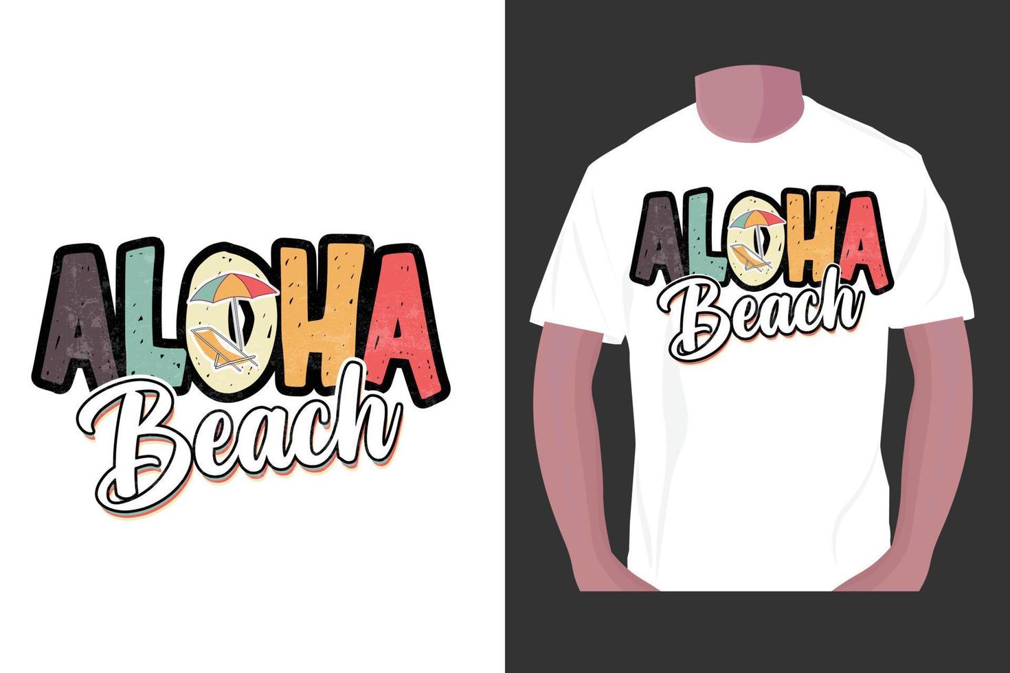 Aloha Vintage T-Shirt-Design, Sommer Aloha Vintage T-Shirt-Design, vektor