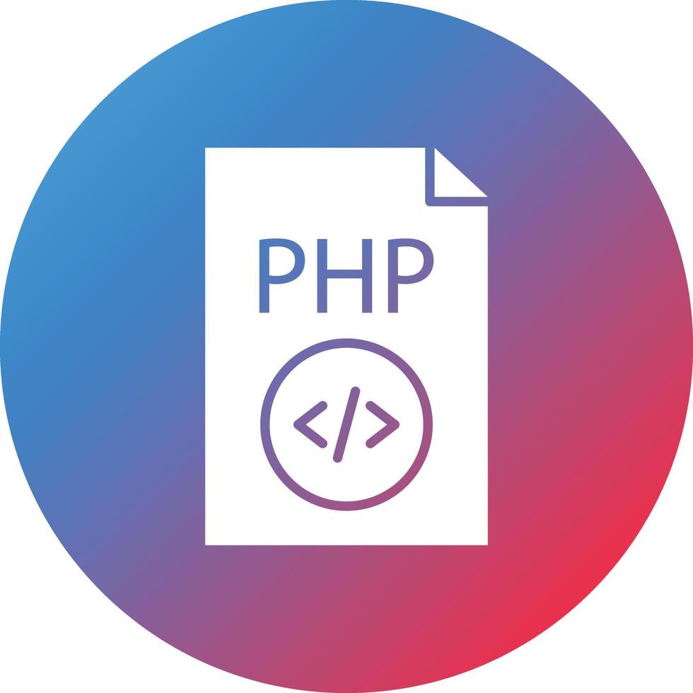 php-fil glyph cirkel gradient bakgrundsikon vektor