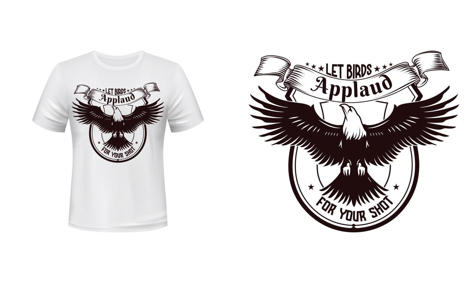 Lassen Sie die Vögel für Ihr erschossenes T-Shirt-Design applaudieren vektor