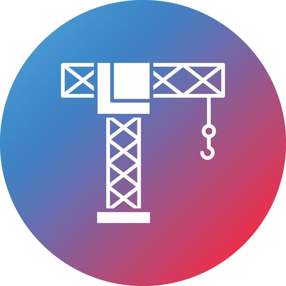 kran glyf cirkel gradient bakgrundsikon vektor