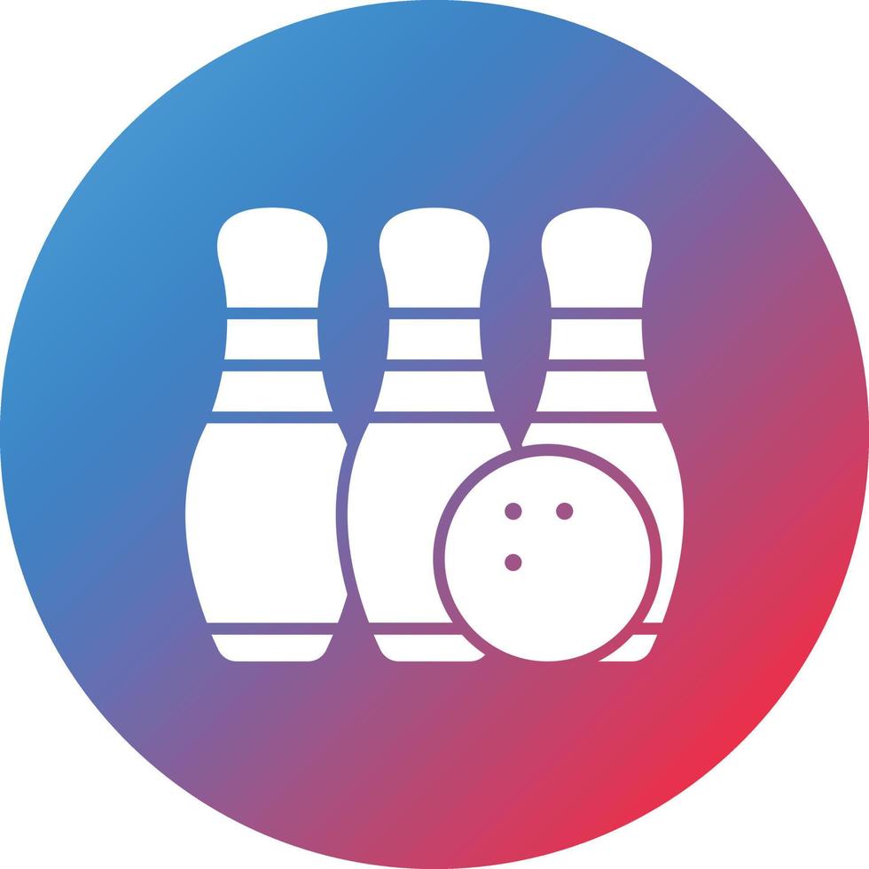 Bowling-Glyphe-Kreis-Farbverlauf-Hintergrund-Symbol vektor