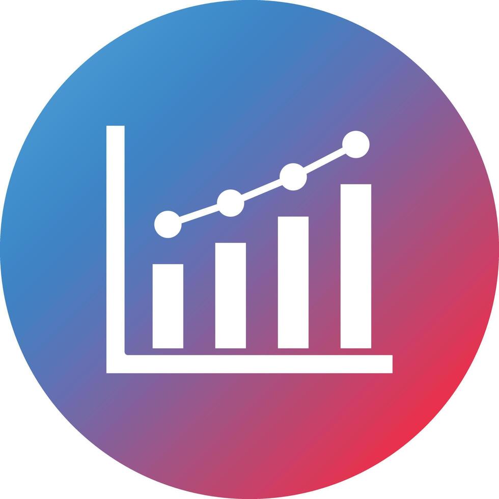 Wachstumsdiagramm Glyphe Kreis Farbverlauf Hintergrundsymbol vektor