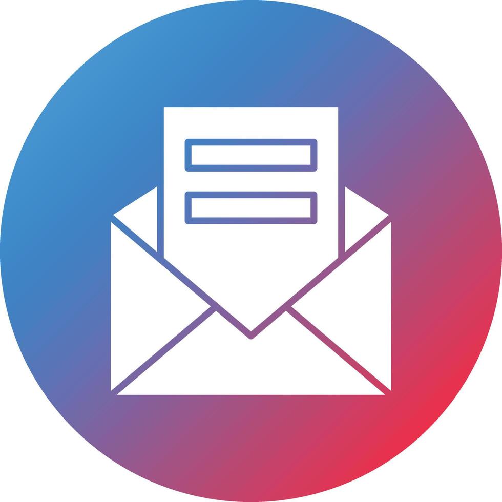 E-Mail-Glyphe-Kreis-Farbverlauf-Hintergrundsymbol vektor