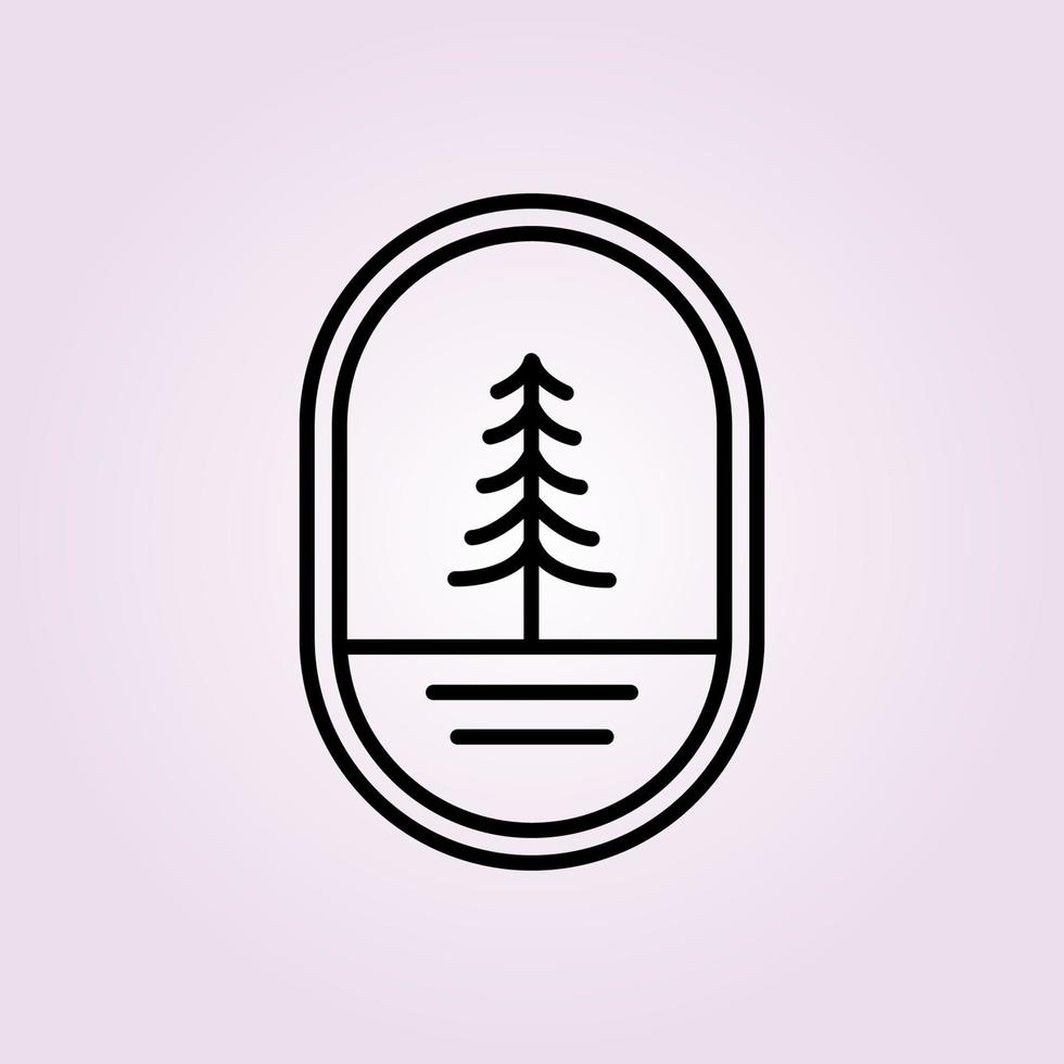 tall badge logotyp linjekonst vektor illustration design