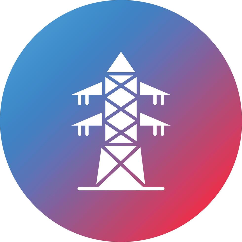 elektrische Turm Glyphe Kreis Farbverlauf Hintergrundsymbol vektor