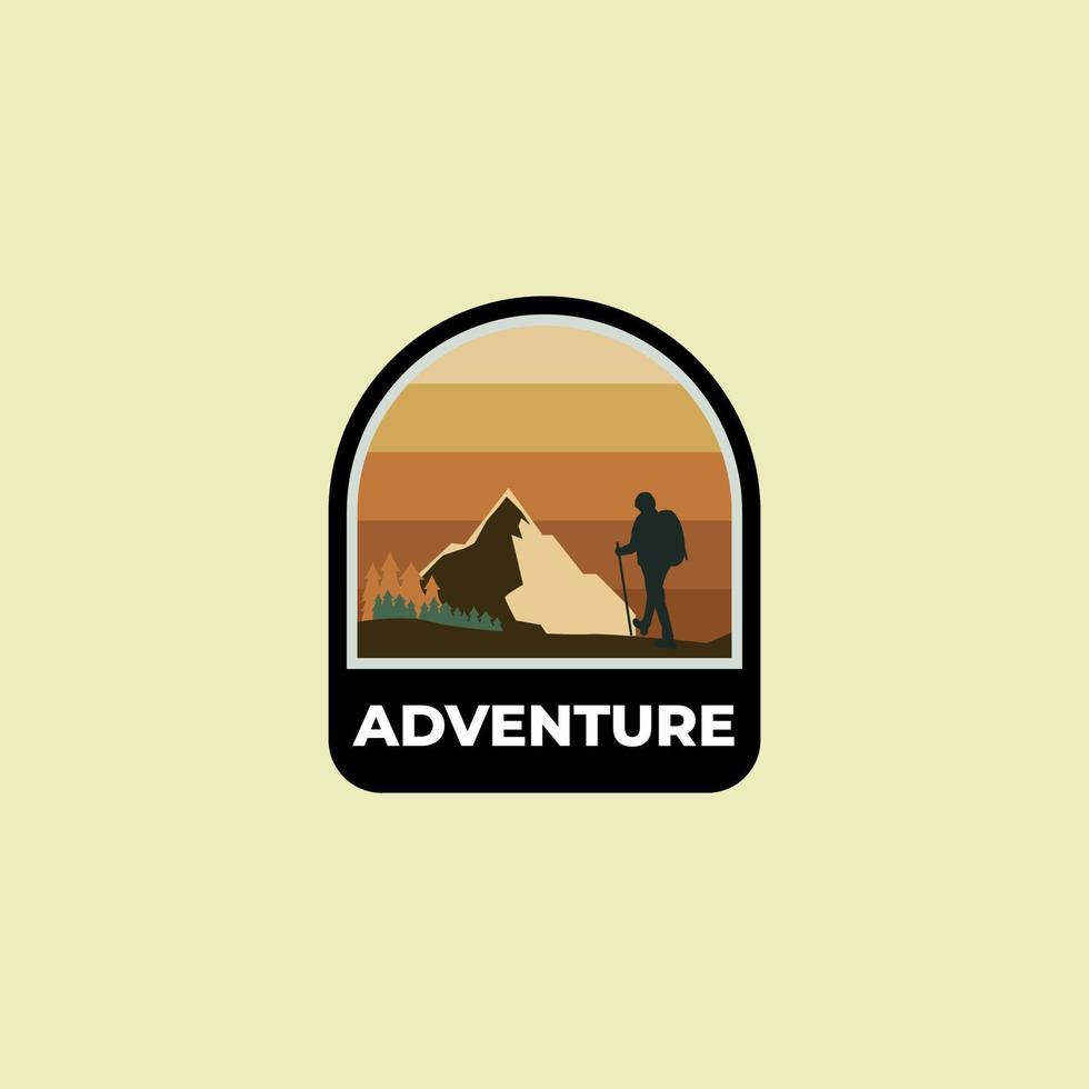 Abenteuer-Abzeichen-Logo-Vektor-Design-Illustration vektor