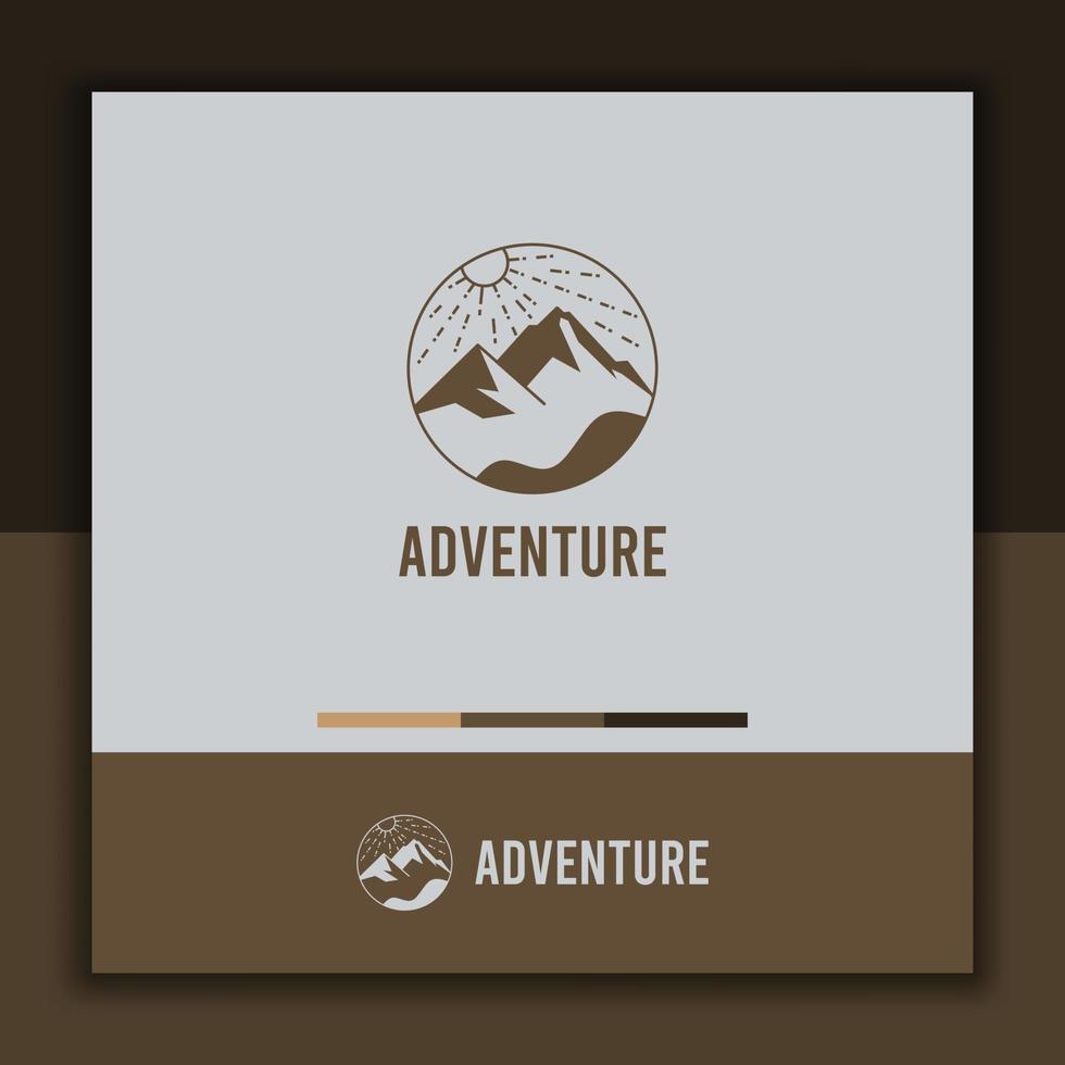 Adventure-Logo-Designvorlage mit einem einfachen Bergsymbol vektor