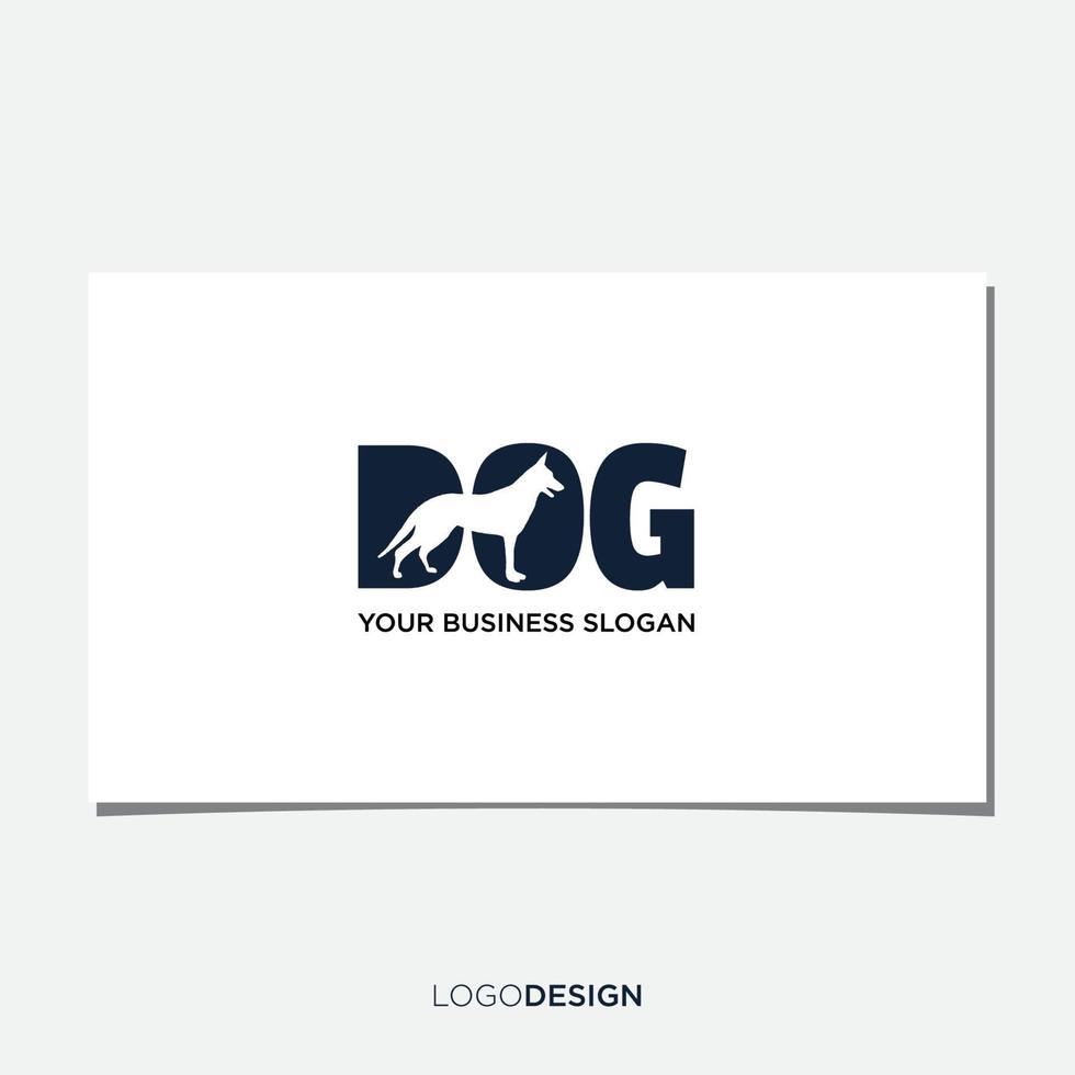 Hund-Schriftzug-Logo-Design-Vektor vektor