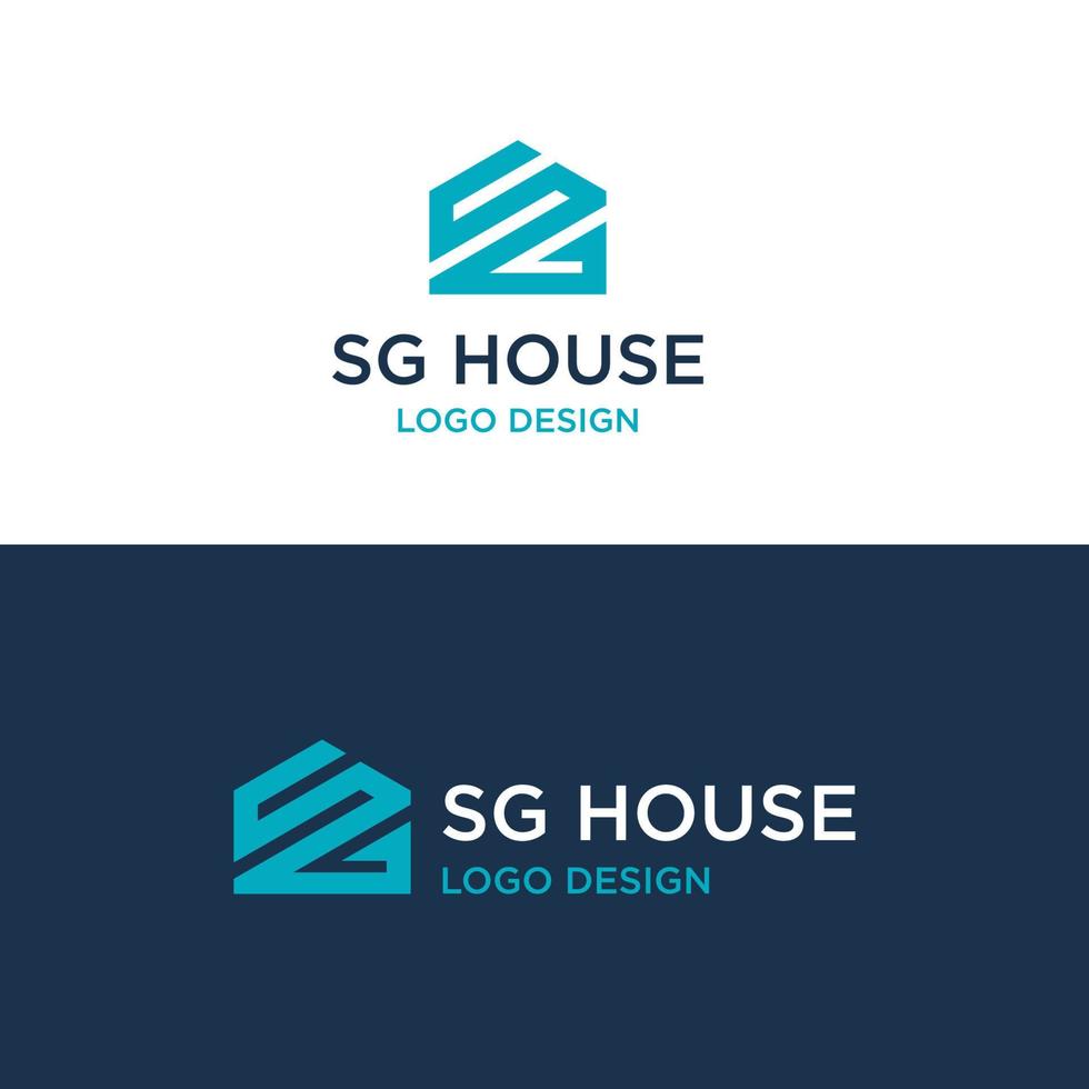 sg hus logotyp design vektor