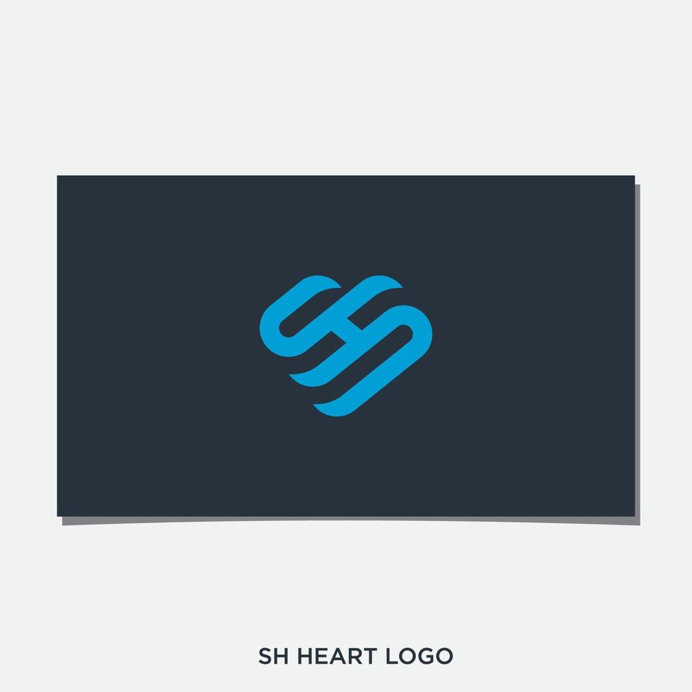 sh-Herz-Logo-Design-Vektor vektor