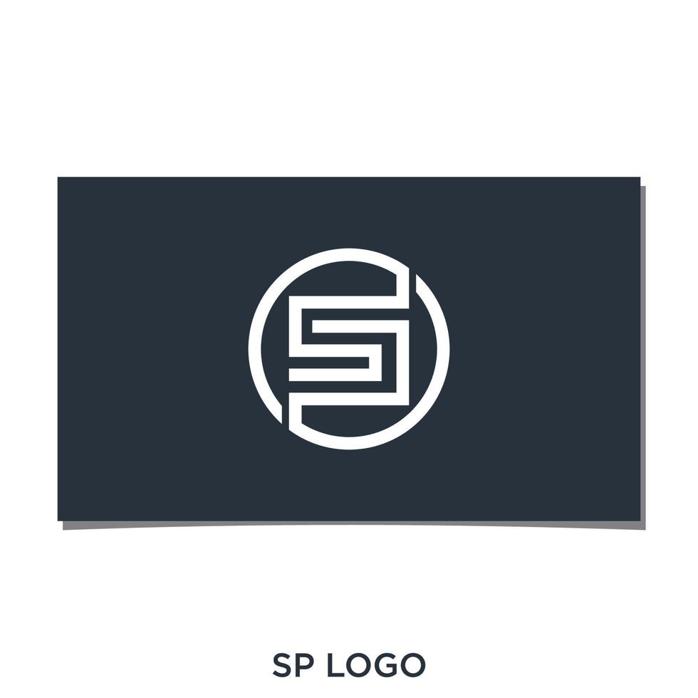 sp initial i cirkel-logotypdesign vektor