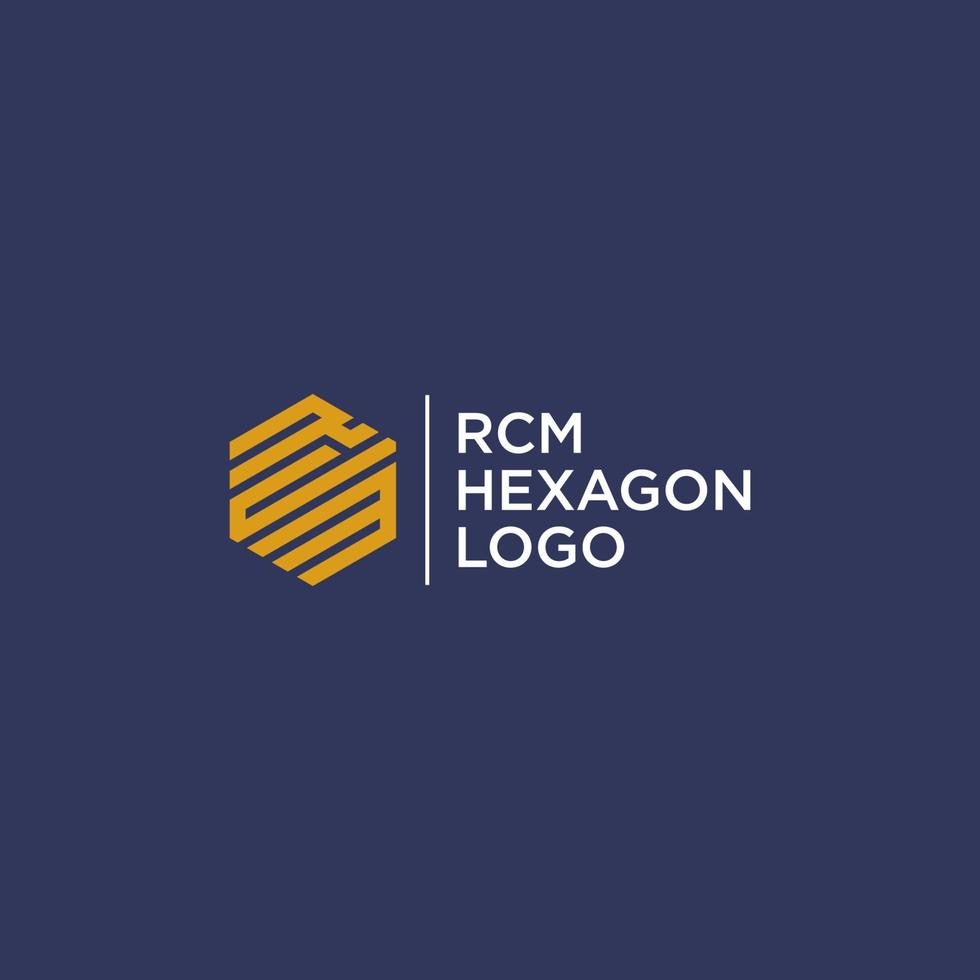 rcm sechseckiger Logo-Designvektor vektor