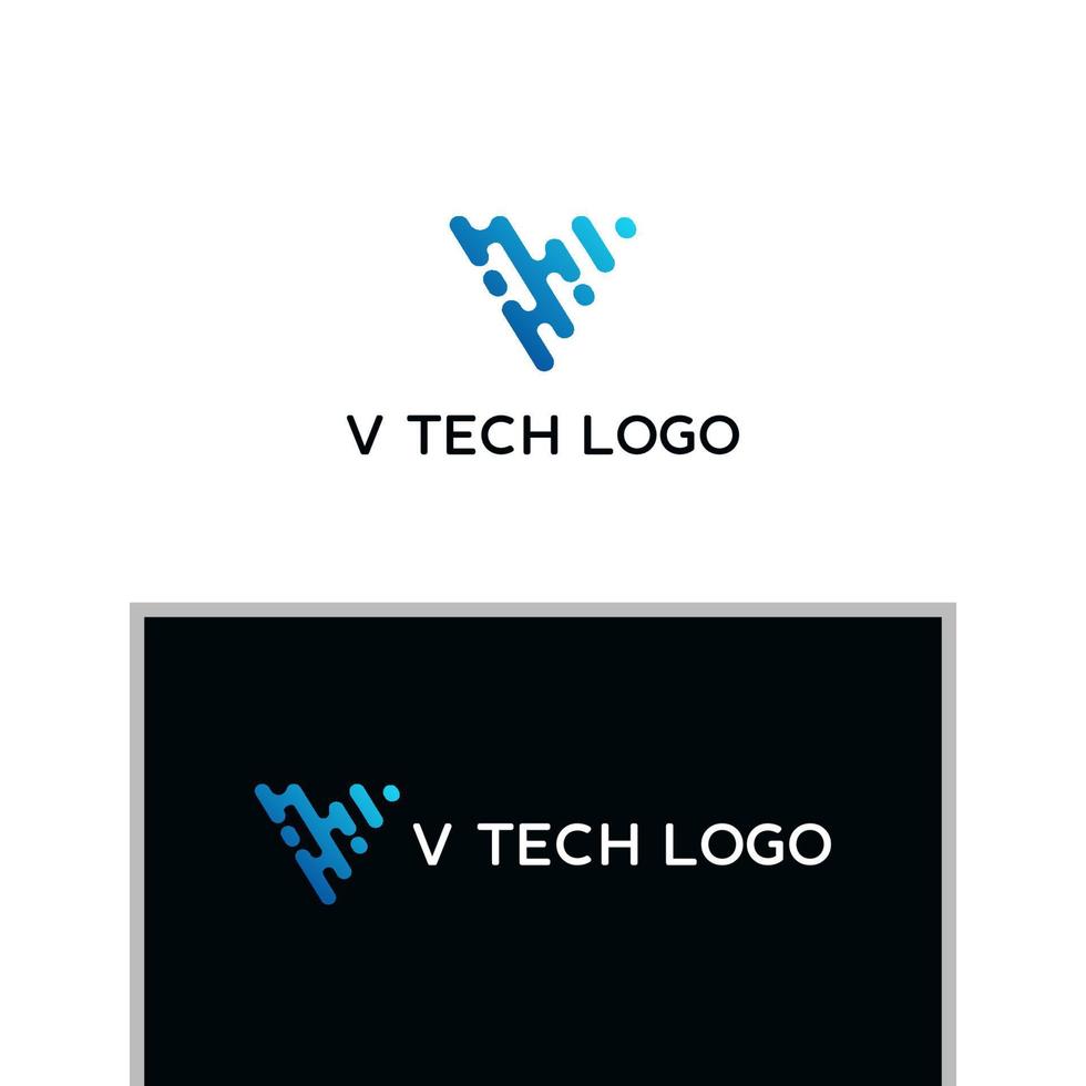 v tech digital logotypdesign vektor