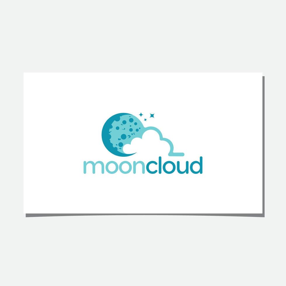 månen och molnen logotyp design vektor