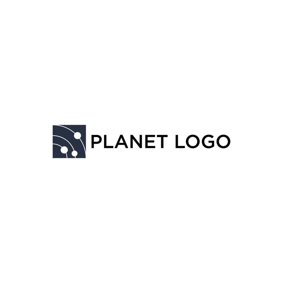 Planet umkreist Logo-Design-Vektor vektor