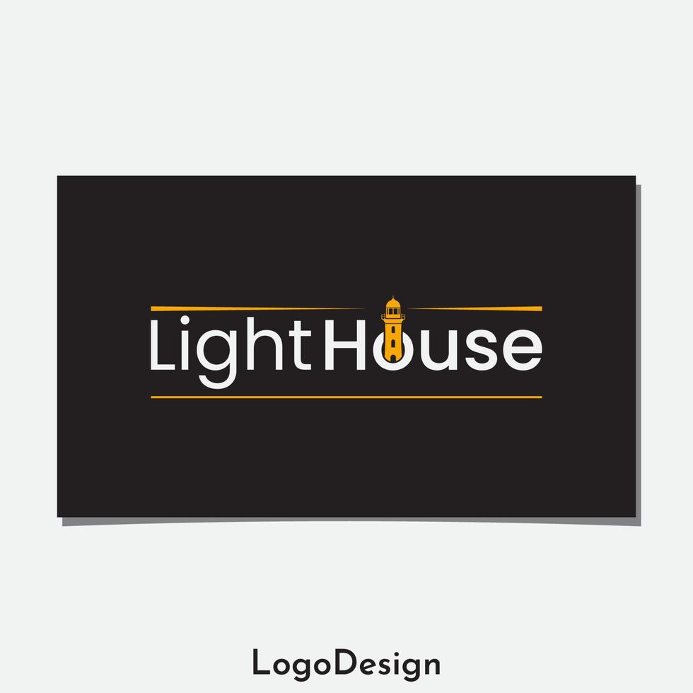 Leuchtturm-Schriftzug-Logo-Design-Vektor vektor