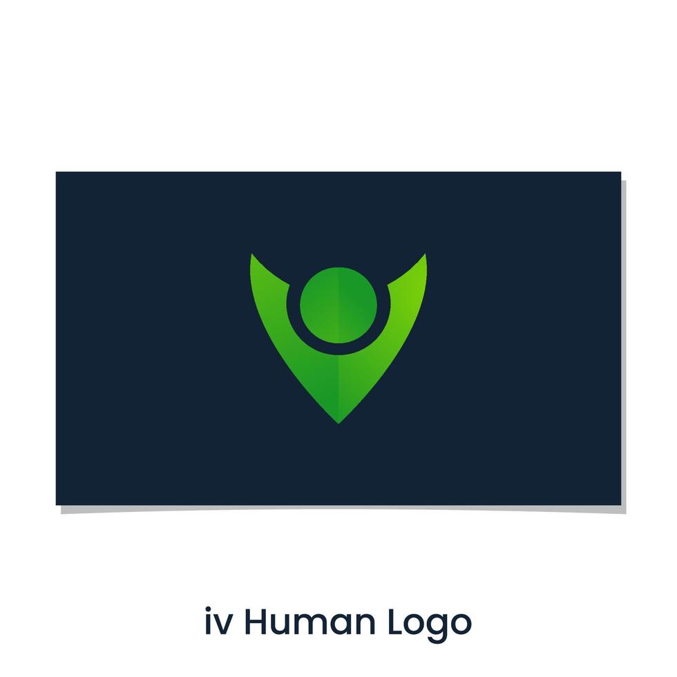 iv mänsklig logotyp design vektor