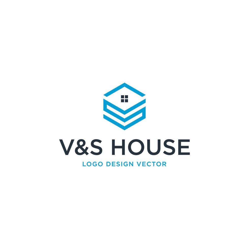 v and s taklinjer logotypdesign vektor