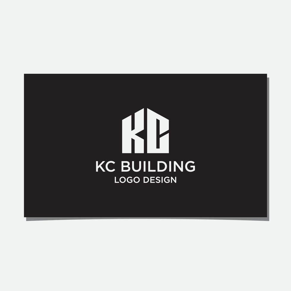 kc-Gebäude-Logo-Design-Vektor vektor