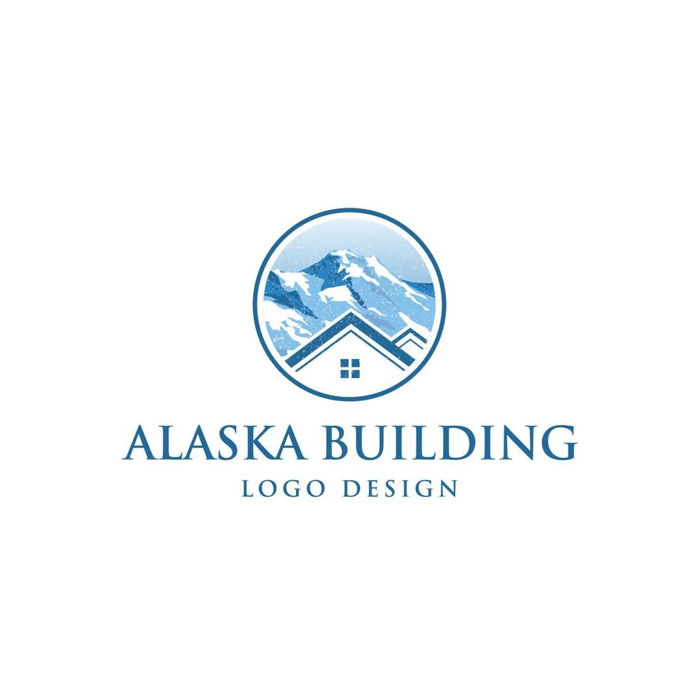 Alaska-Gebäude-Logo-Design-Vektor vektor