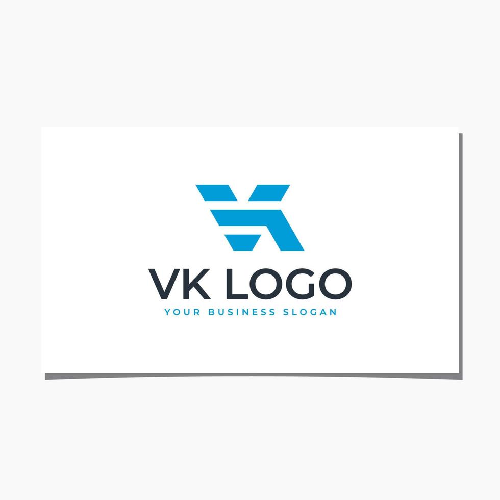 vk anfänglicher Logo-Designvektor vektor