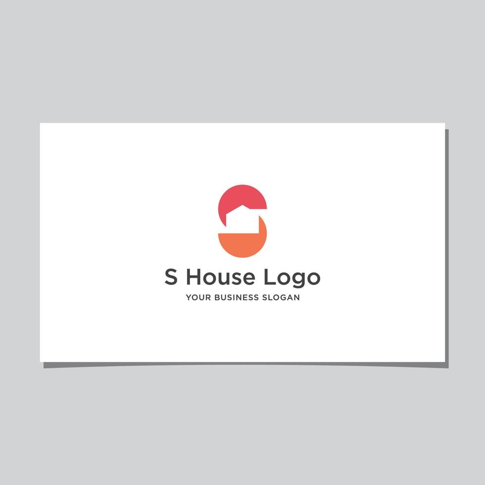 s hus negativt utrymme logotypdesign vektor