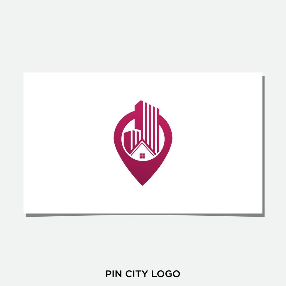 pin staden logotyp design vektor
