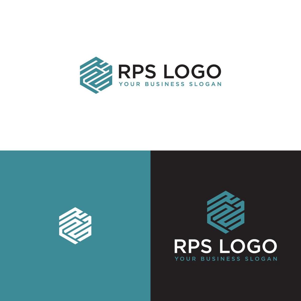 rps sechseckiger Logo-Designvektor vektor