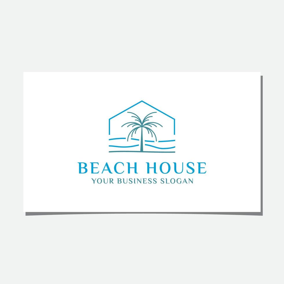 beach house logotyp design vektor