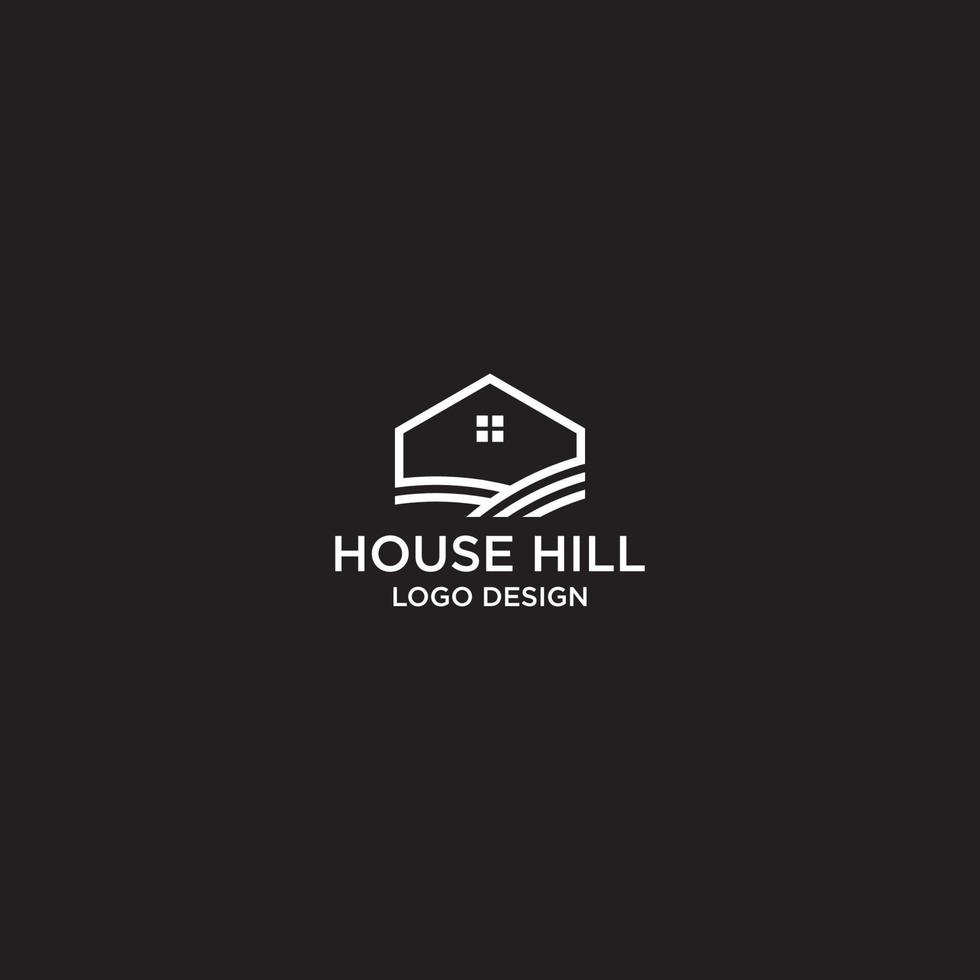 hus hill logotyp design vektor