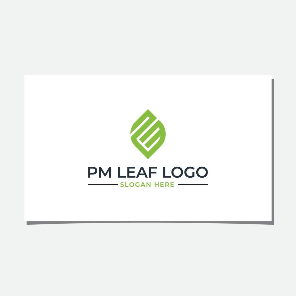 pm-Blatt-Logo-Design-Vektor vektor