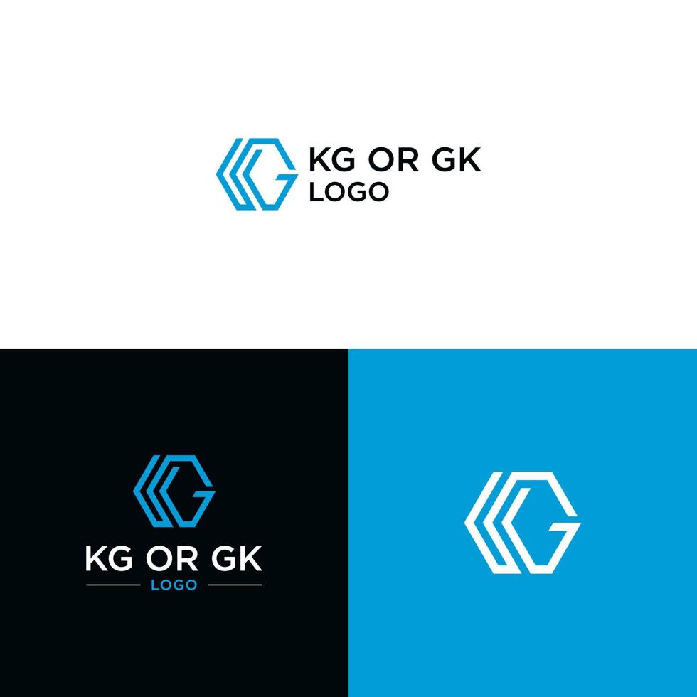 k und g anfängliches Logodesign vektor