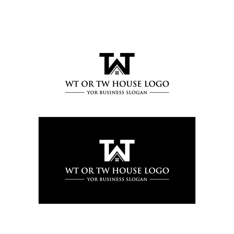 wt- oder tw-dach-logo-design vektor