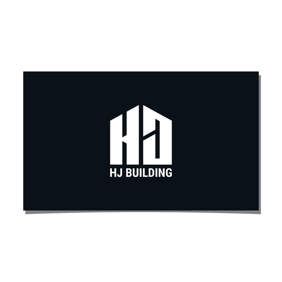 hj-Gebäude-Logo-Design-Vektor vektor