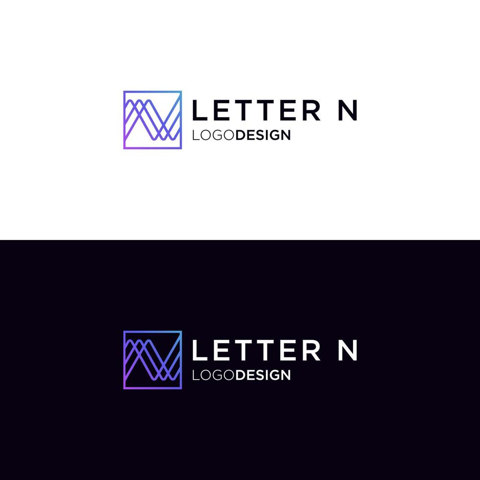 n- oder Triple-n-Logo-Design vektor