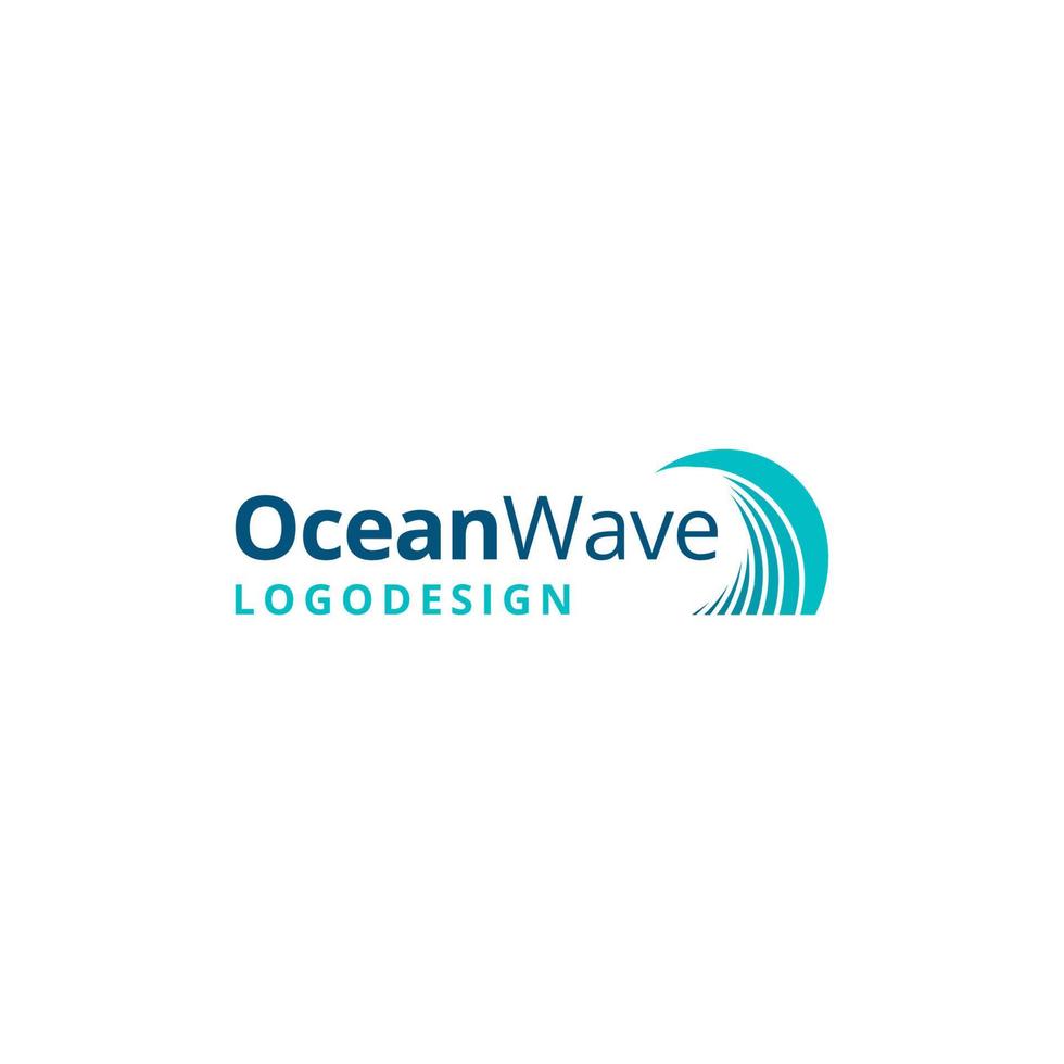Ozeanwellen-Logo-Designvektor vektor