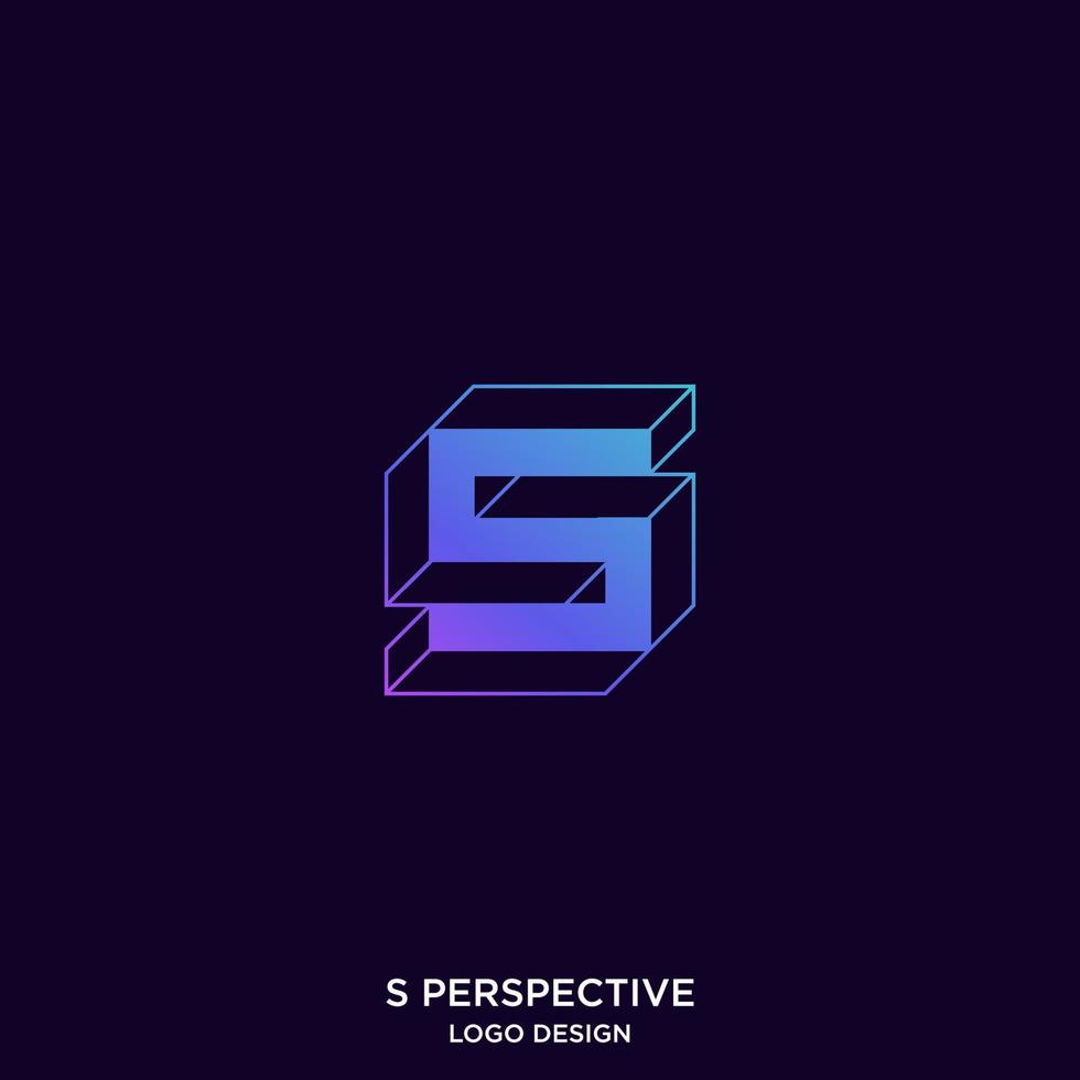 s perspektiv logotyp design vektor