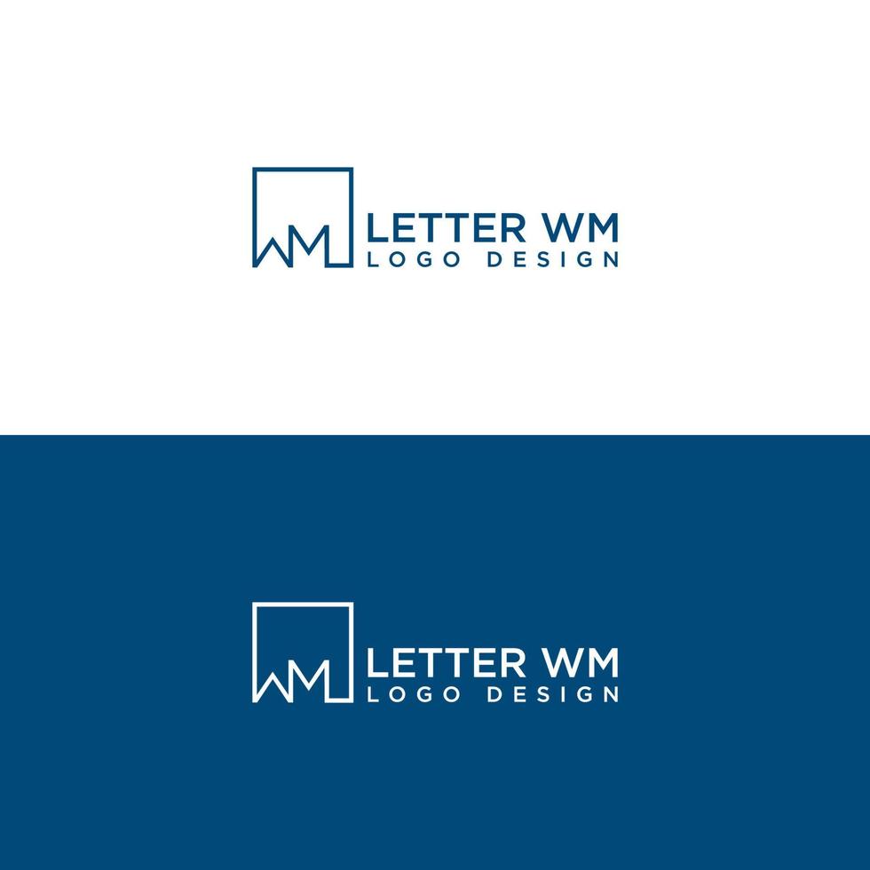 wm anfänglicher Logo-Designvektor vektor