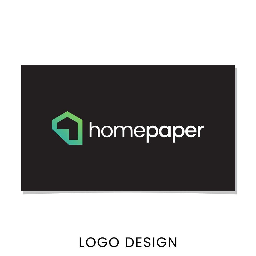 Home-Papier-Logo-Design-Vektor vektor