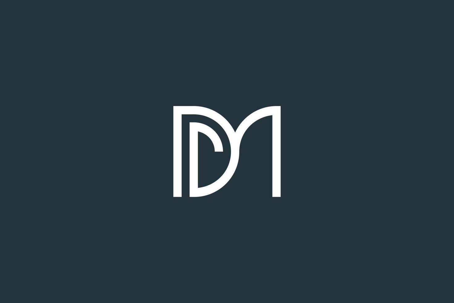 Minimale dm-Logo-Design-Vektorvorlage für Buchstaben vektor