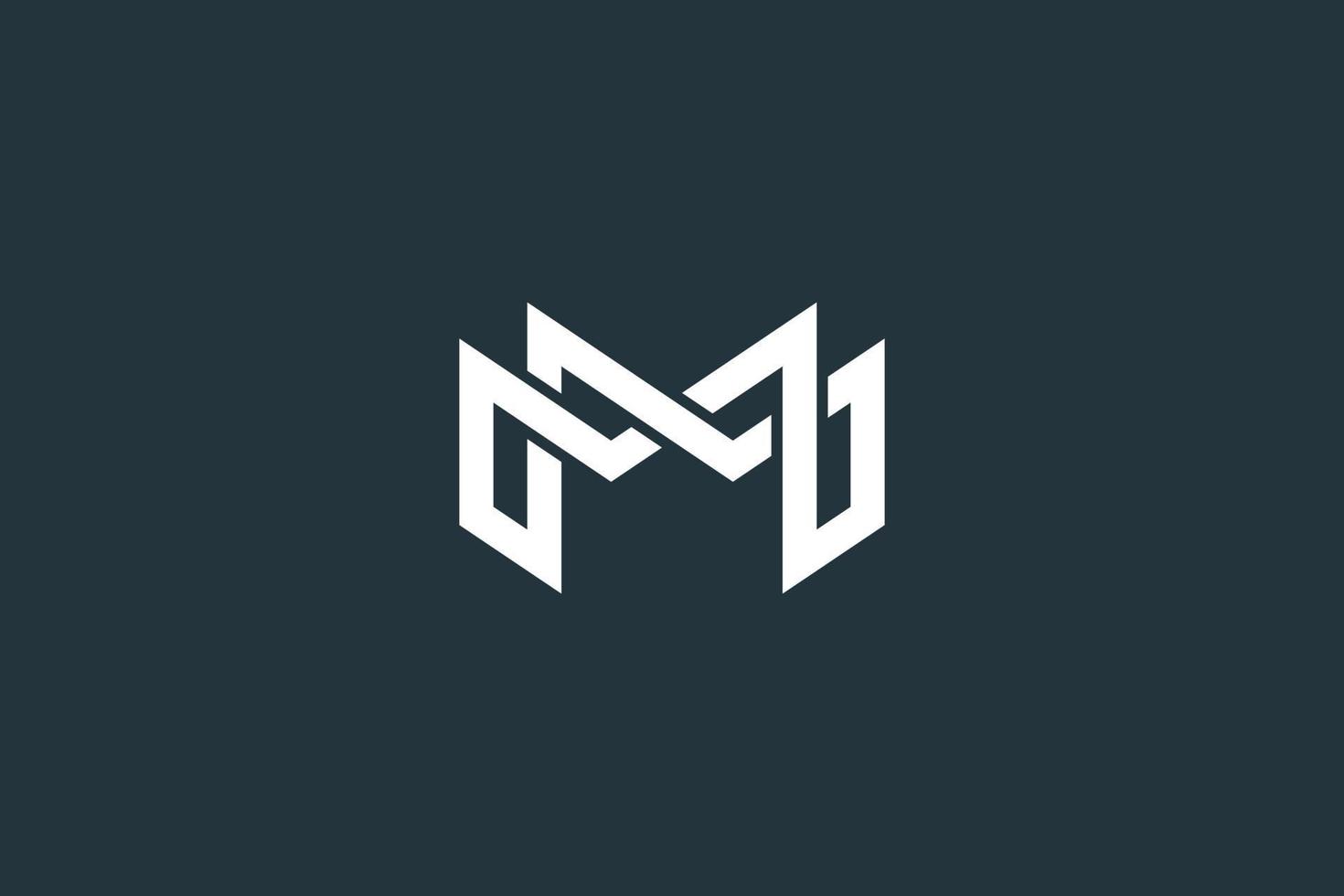 enkel bokstav m eller mm logotyp design vektor mall