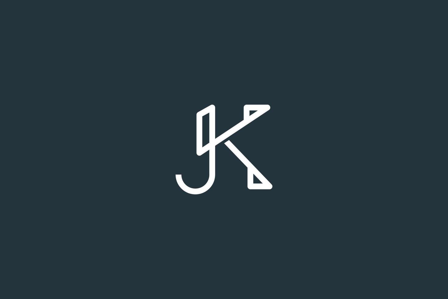 snygg bokstav jk logotyp design vektor mall