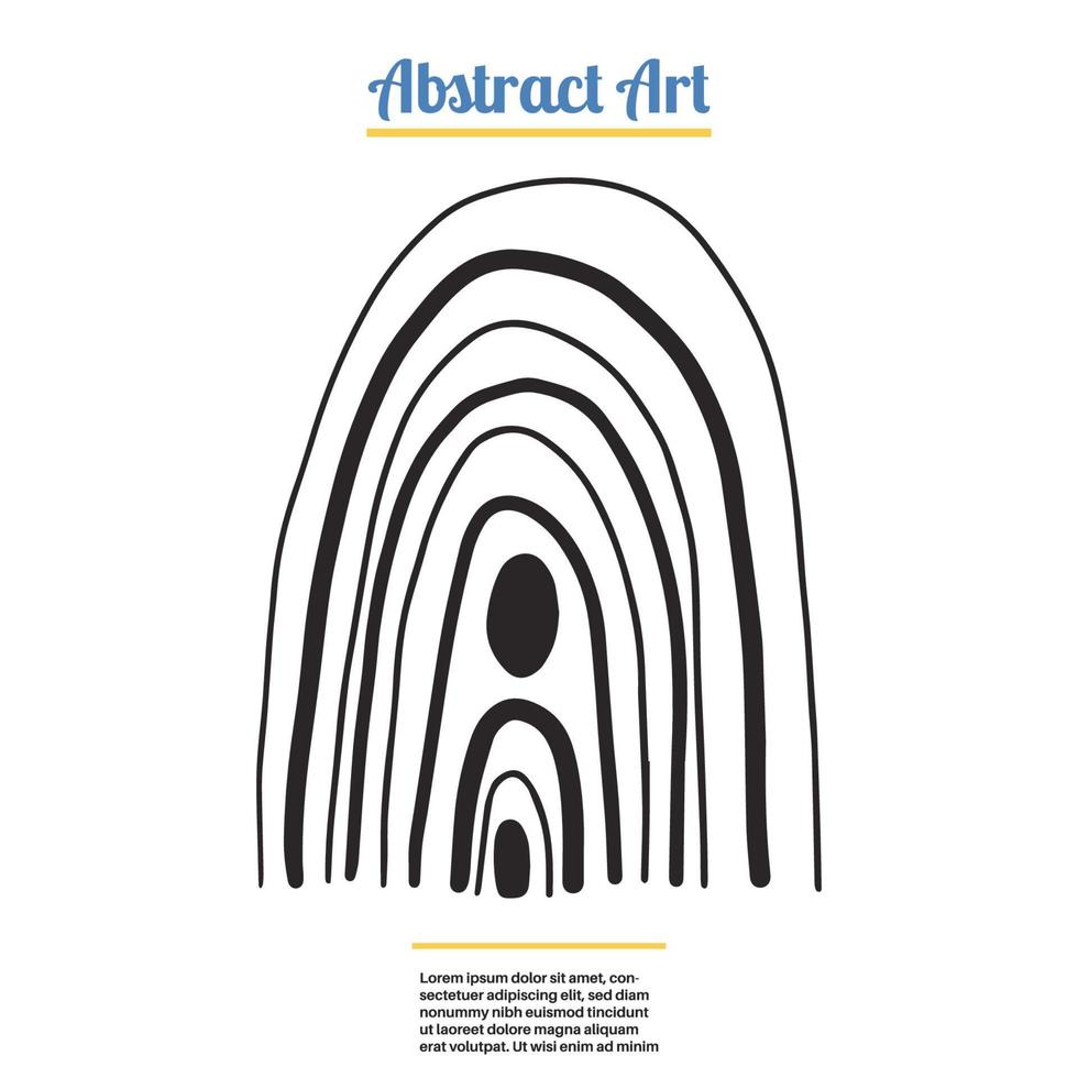 abstrakt doodle samtida estetisk geometrisk balans form, regnbåge. boho väggdekor. mitten av århundradet modernt minimalistisk konsttryck. organisk form. vektor