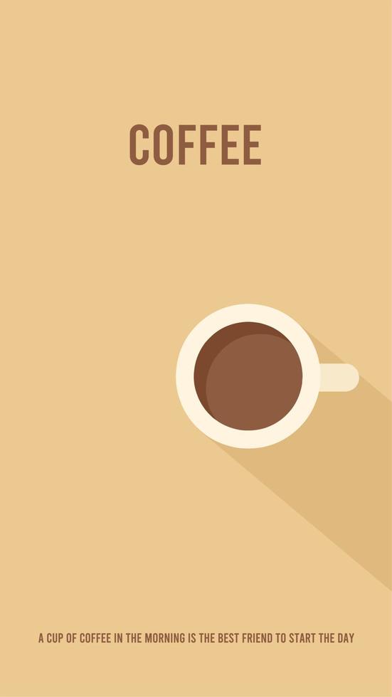 Der Hintergrund einer Tasse Kaffee eignet sich für Tapeten, Banner oder Poster vektor