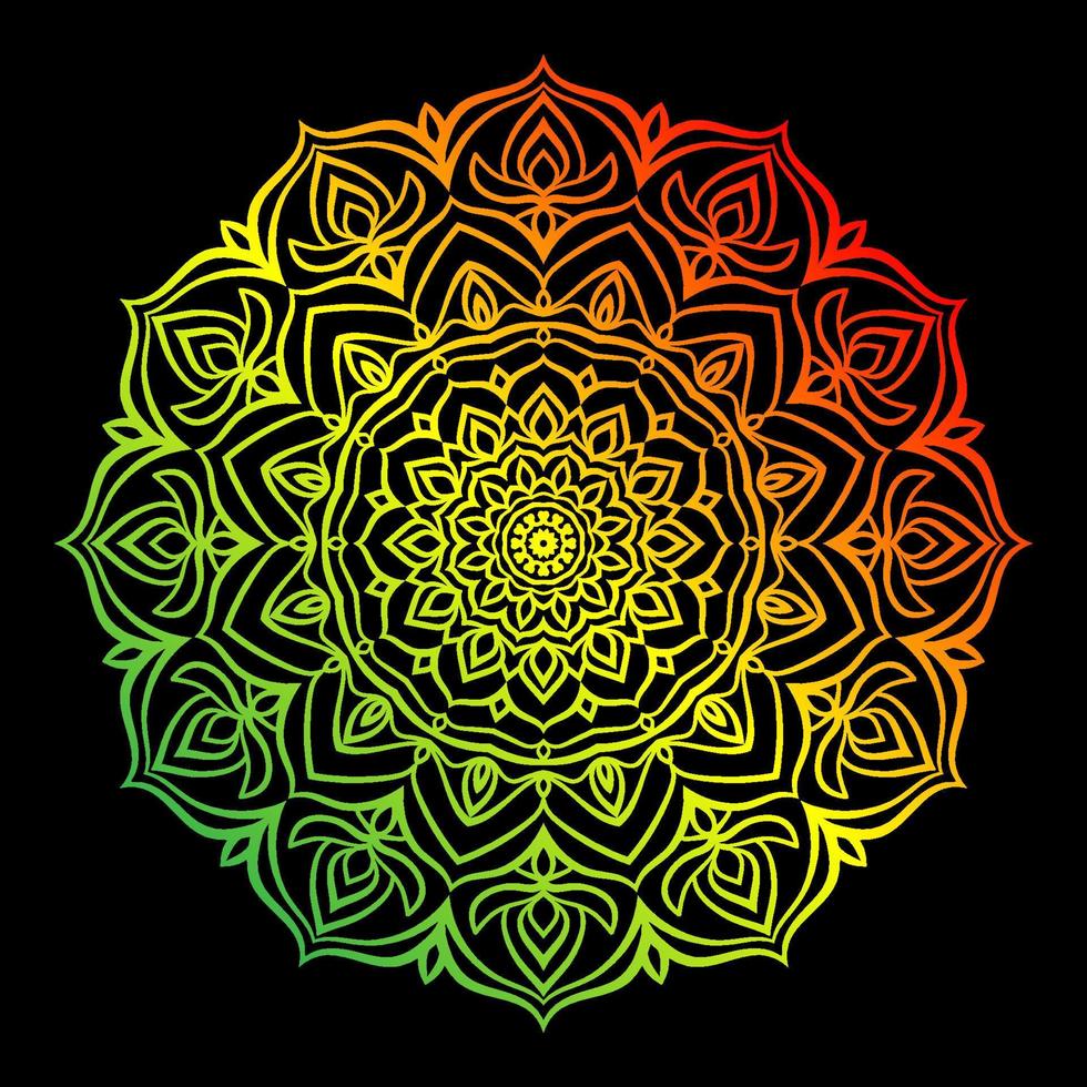 abstrakte Farbverlauf-Mandala-Kunst kreisförmige Vektor-Design-Dekoration vektor