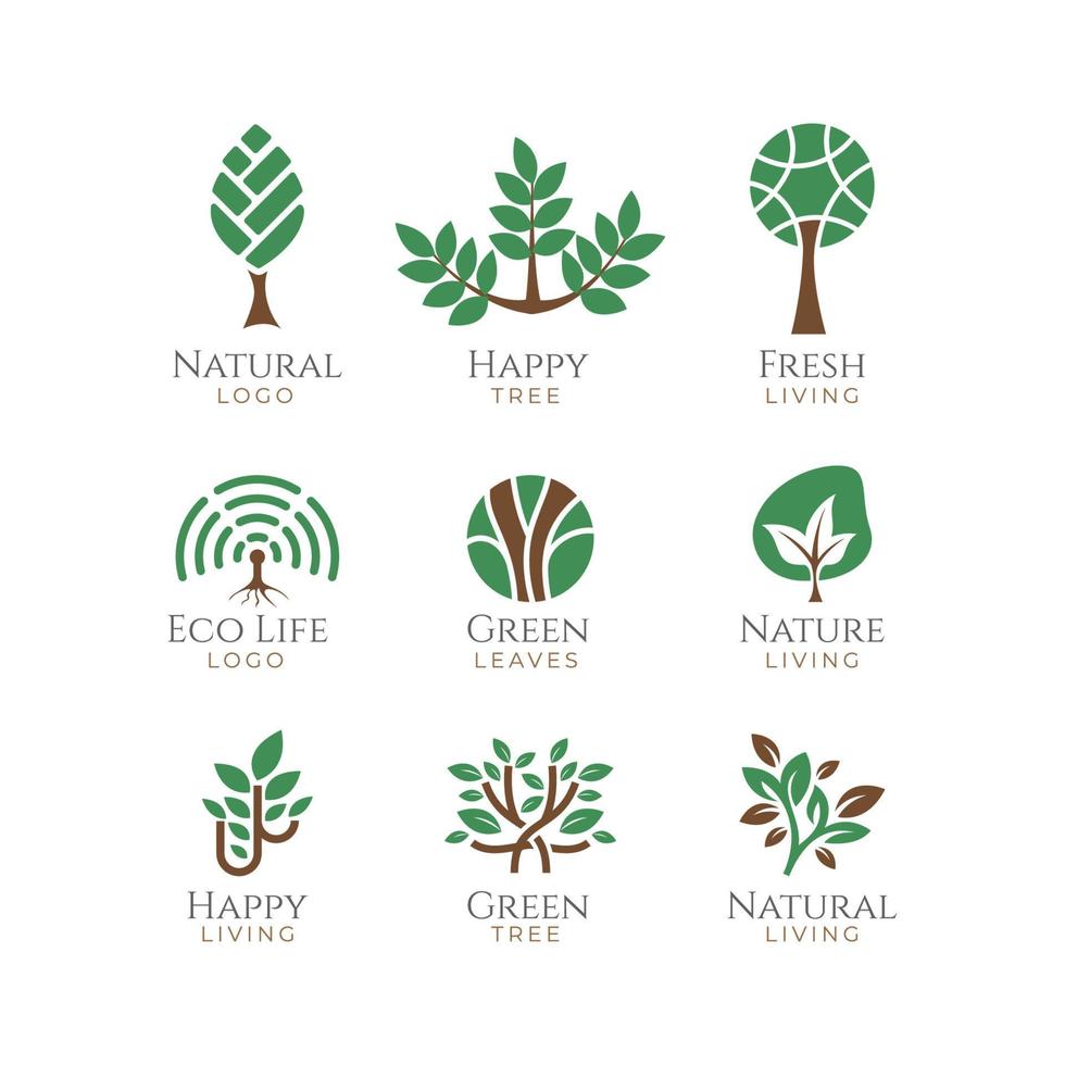 Logo-Sammlung von grünen Bäumen vektor