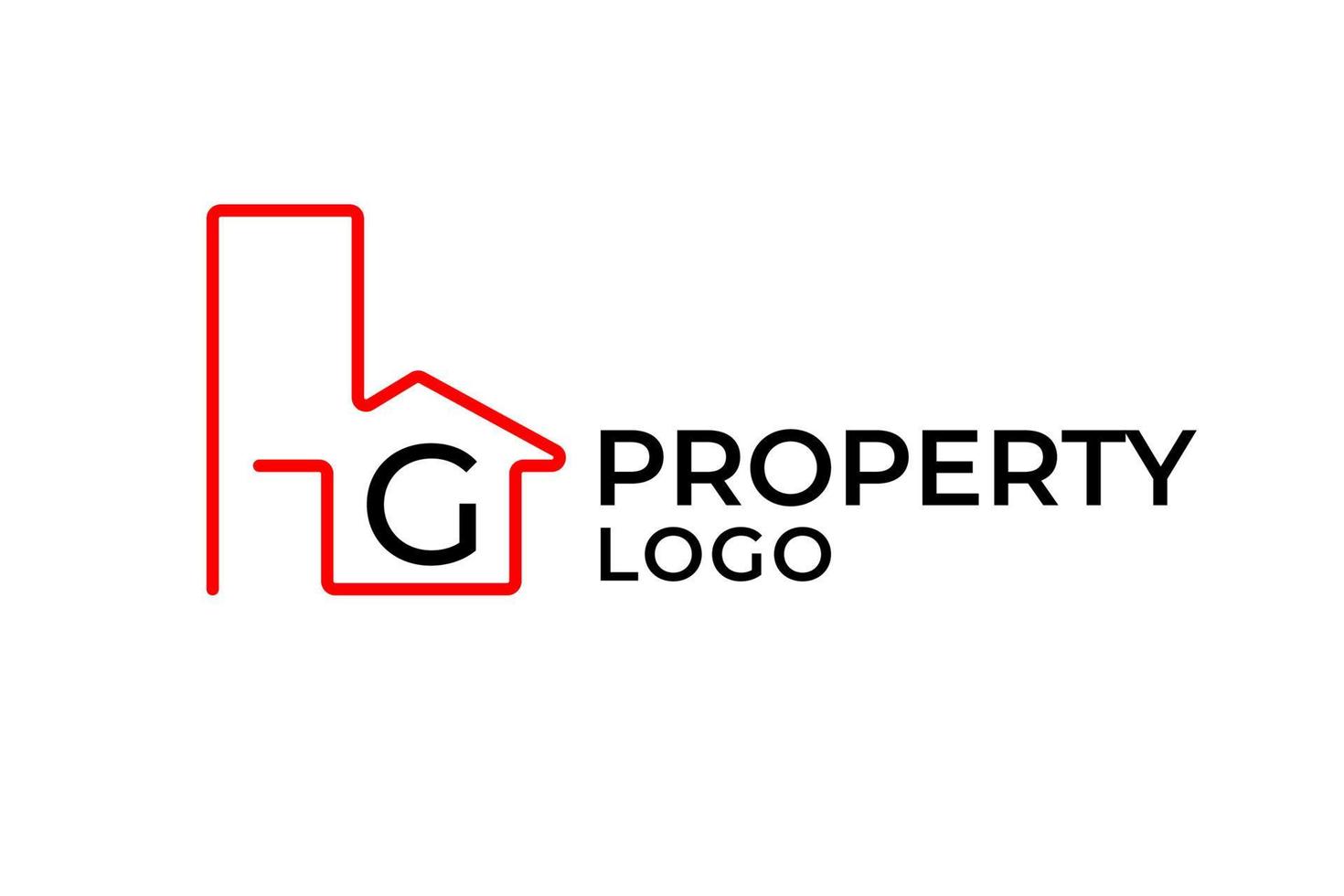 Buchstabe g minimalistisches Umrissgebäude Vektor-Logo-Design-Element vektor