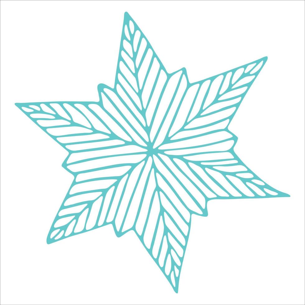 söt handritad snöflinga clipart. vektor doodle illustration isolerad på vit bakgrund. jul och nyår modern design. för tryck, webb, design, dekoration, logotyp.