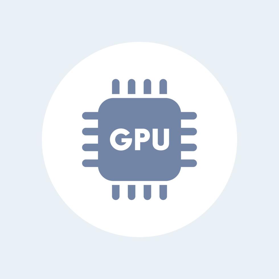 gpu-ikon, grafikprocessorenhet vektor tecken, grafik chipset isolerad ikon, vektor illustration